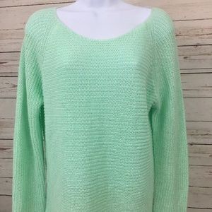 Eileen Fisher Organic Linen Knit Green Top